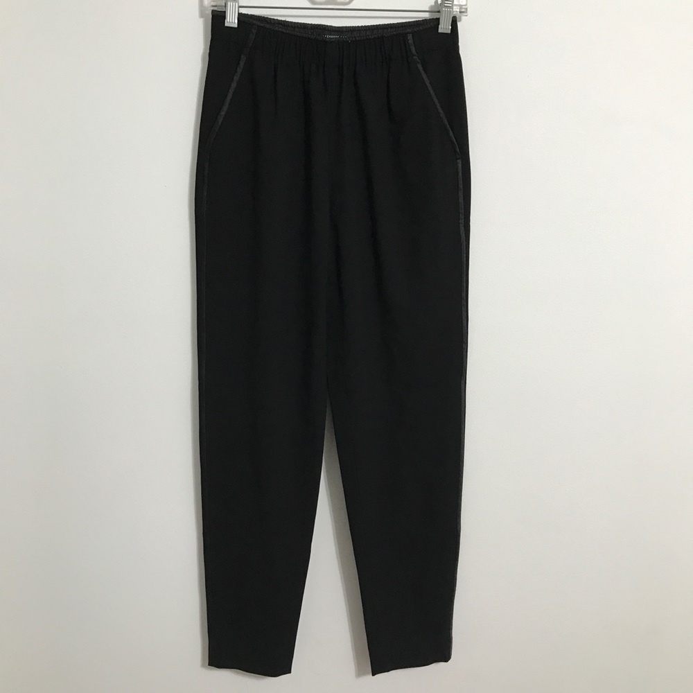 Lafayette 148 Black Ankle Pants, Elasticized Waist